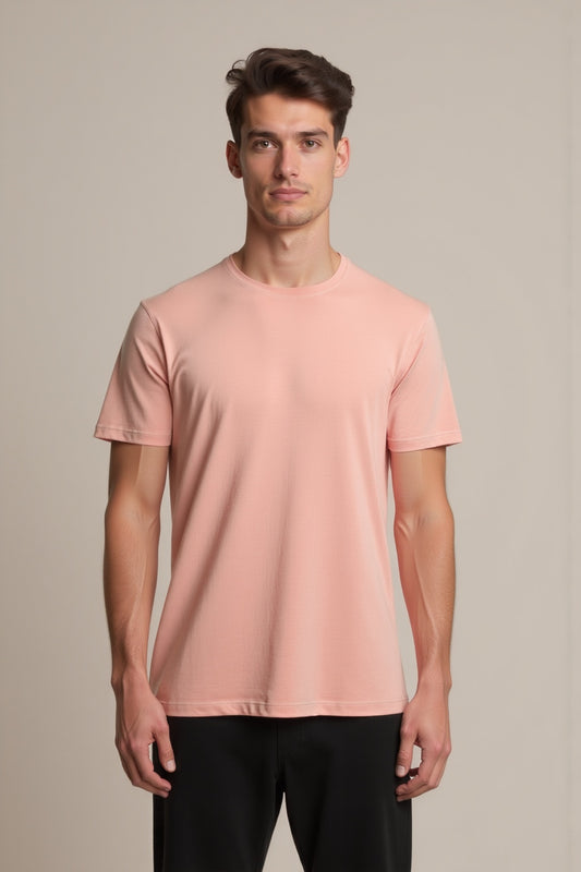 Salmon pink short sleeve T-shirt