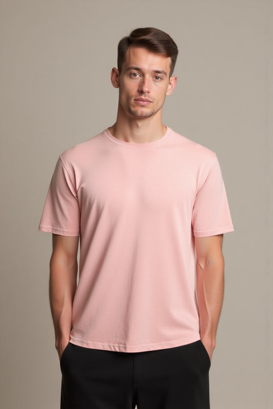 Salmon pink short sleeve T-shirt