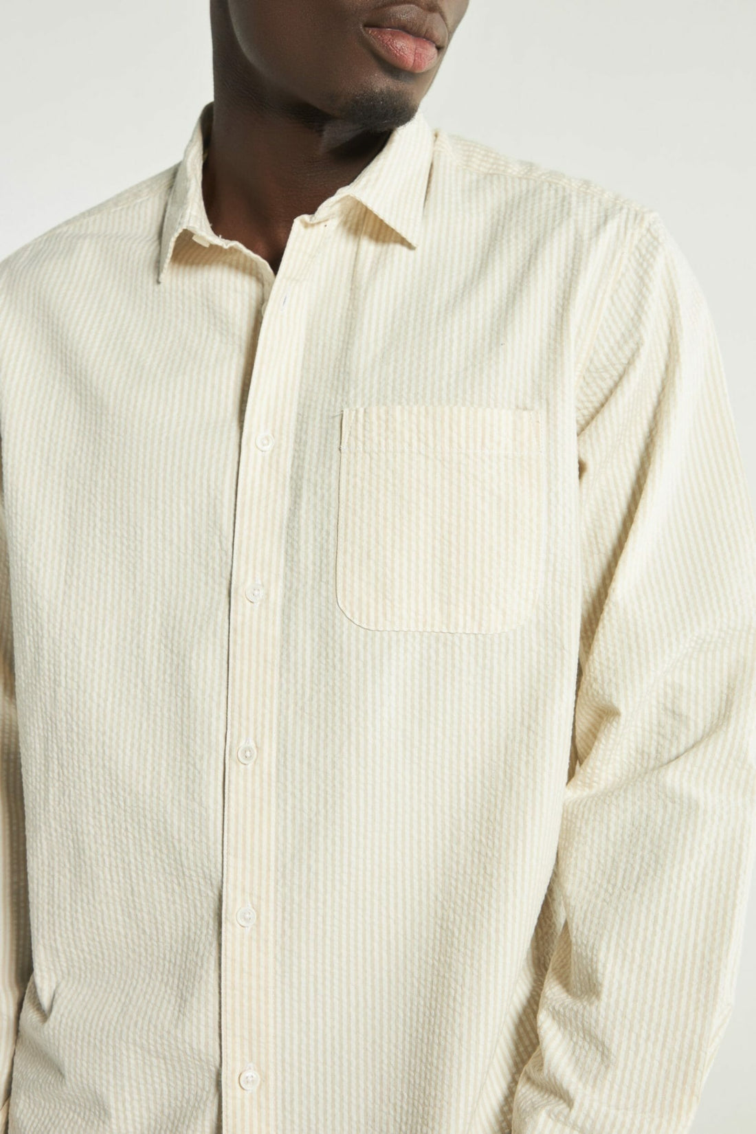 Beige Stripes Full Sleeve Shirt