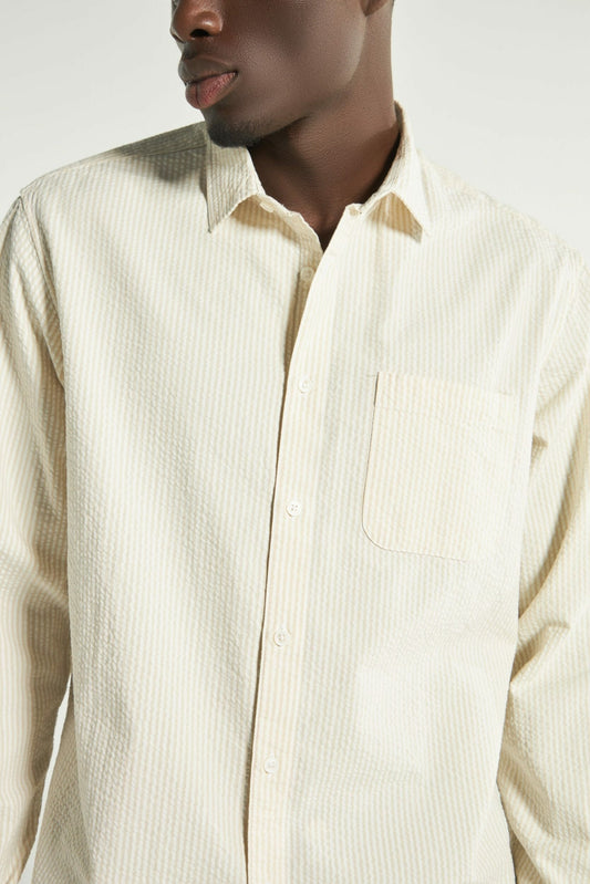 Beige Stripes Full Sleeve Shirt