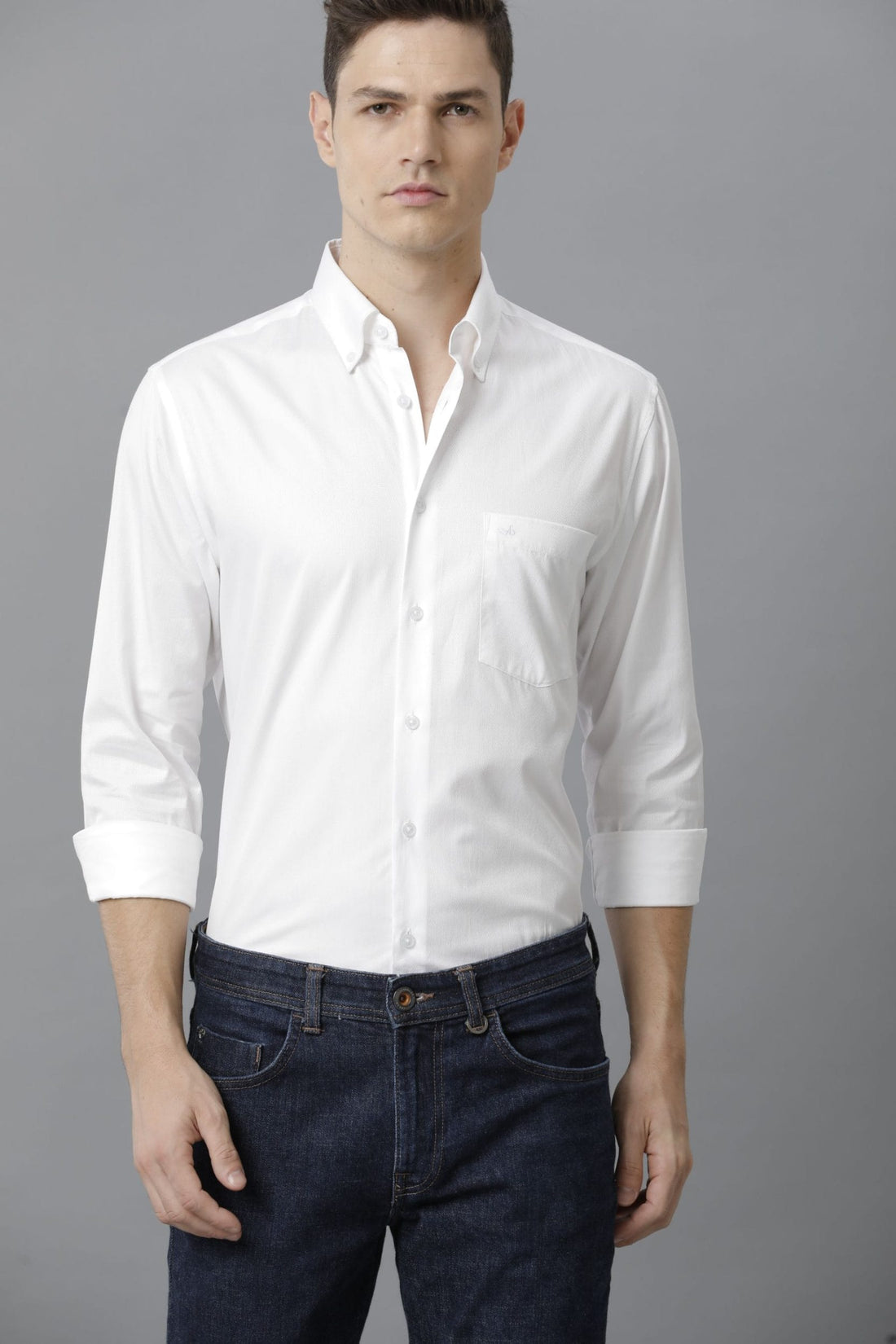 Formal Solid White Shirt