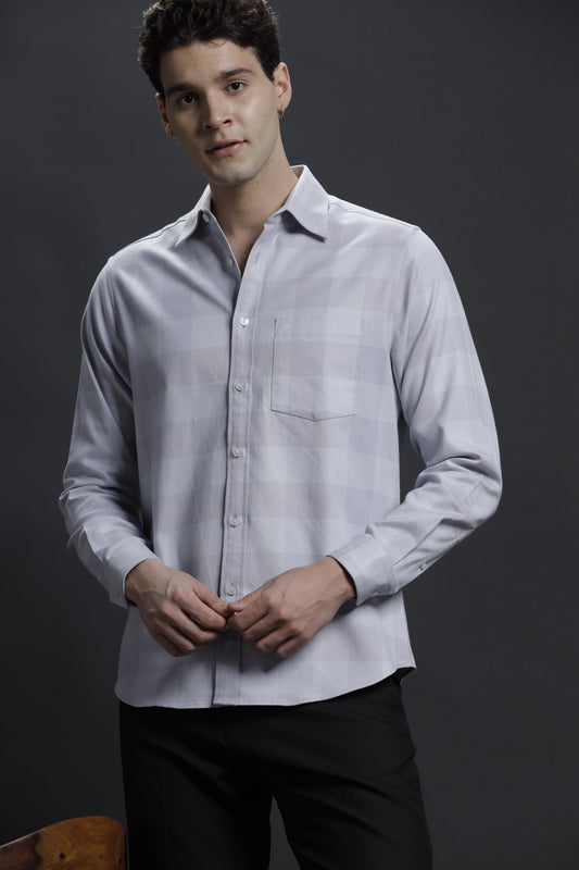 Checked Grey Shades Casual Cotton Shirt