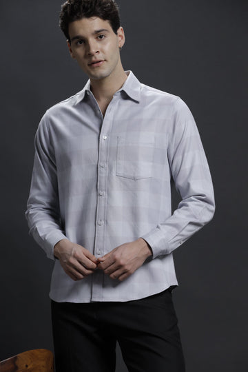 Checked Grey Shades Casual Cotton Shirt