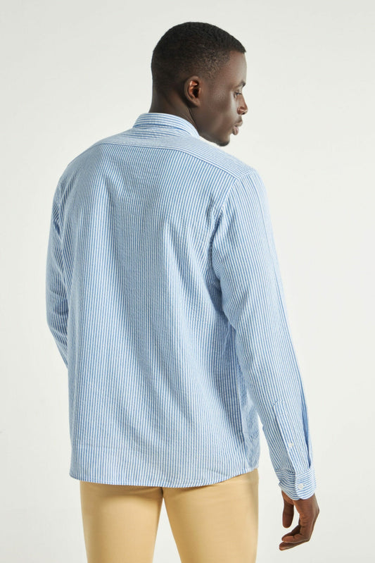 Cobalt Stripes Full Sleeve Shirt