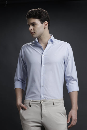 Striped Blue Supima Cotton Stretch Shirt