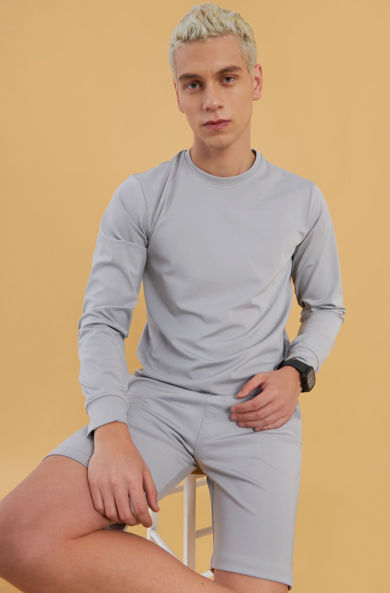 Graphite Butter Lycra Long Sleeve Sweatshirt &amp; Shorts Combo