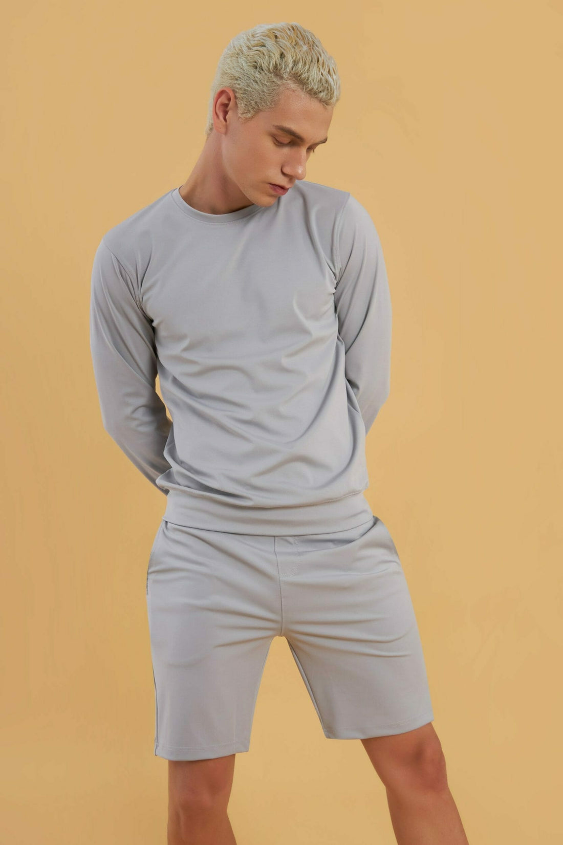 Graphite Butter Lycra Long Sleeve Sweatshirt &amp; Shorts Combo