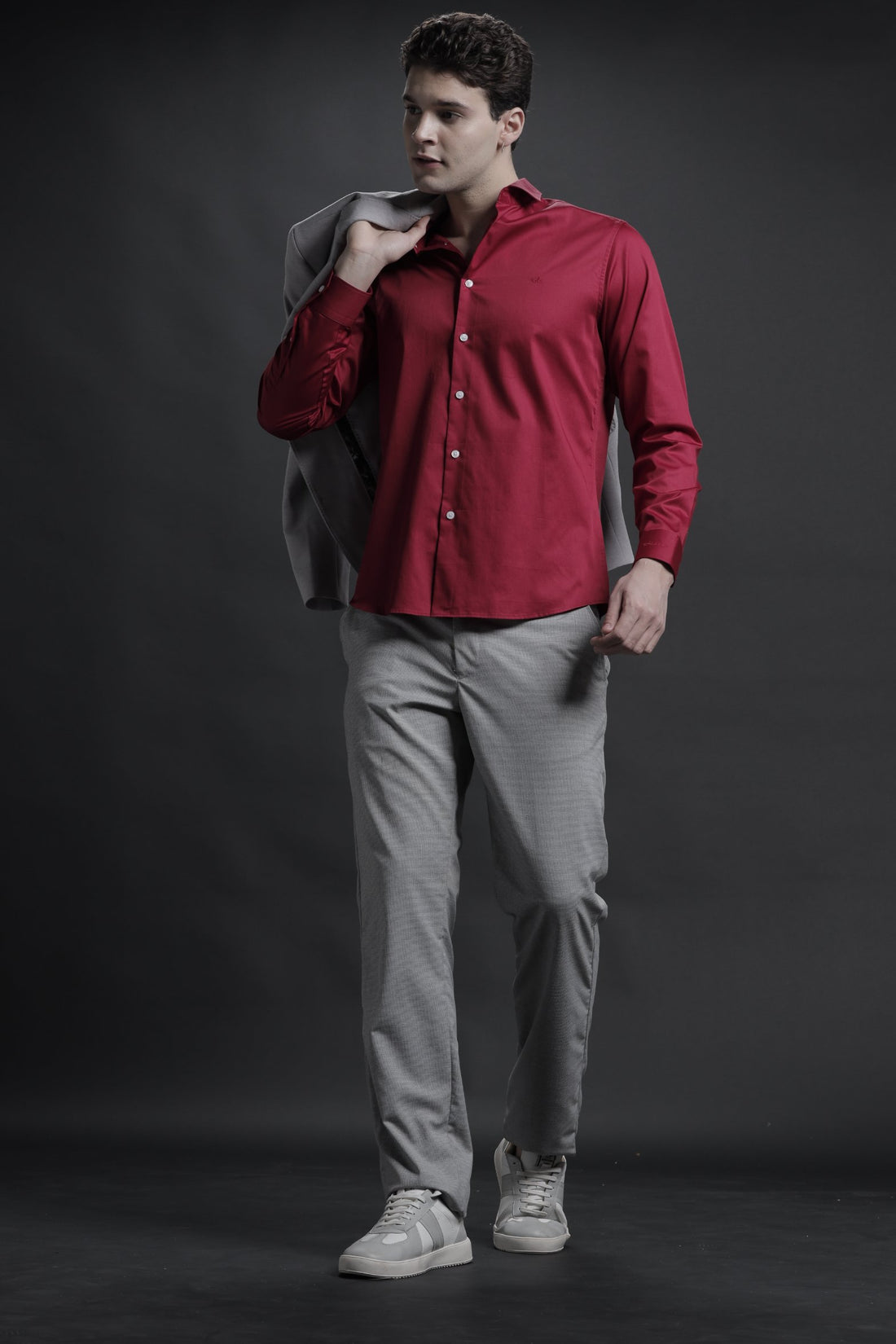 Solid Red Cotton Shirt