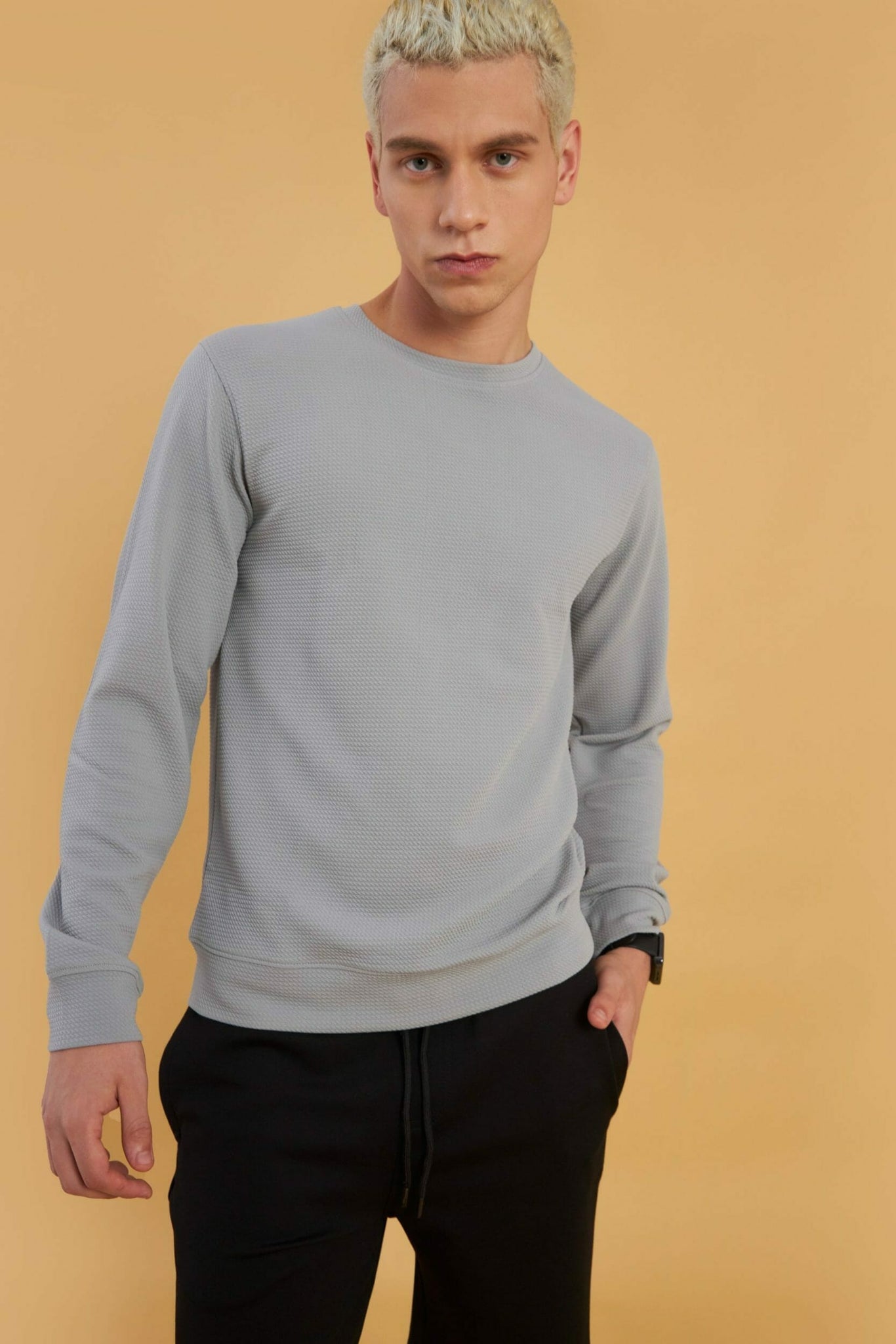 BubbleWeave Dove Long Sleeve Sweatshirt