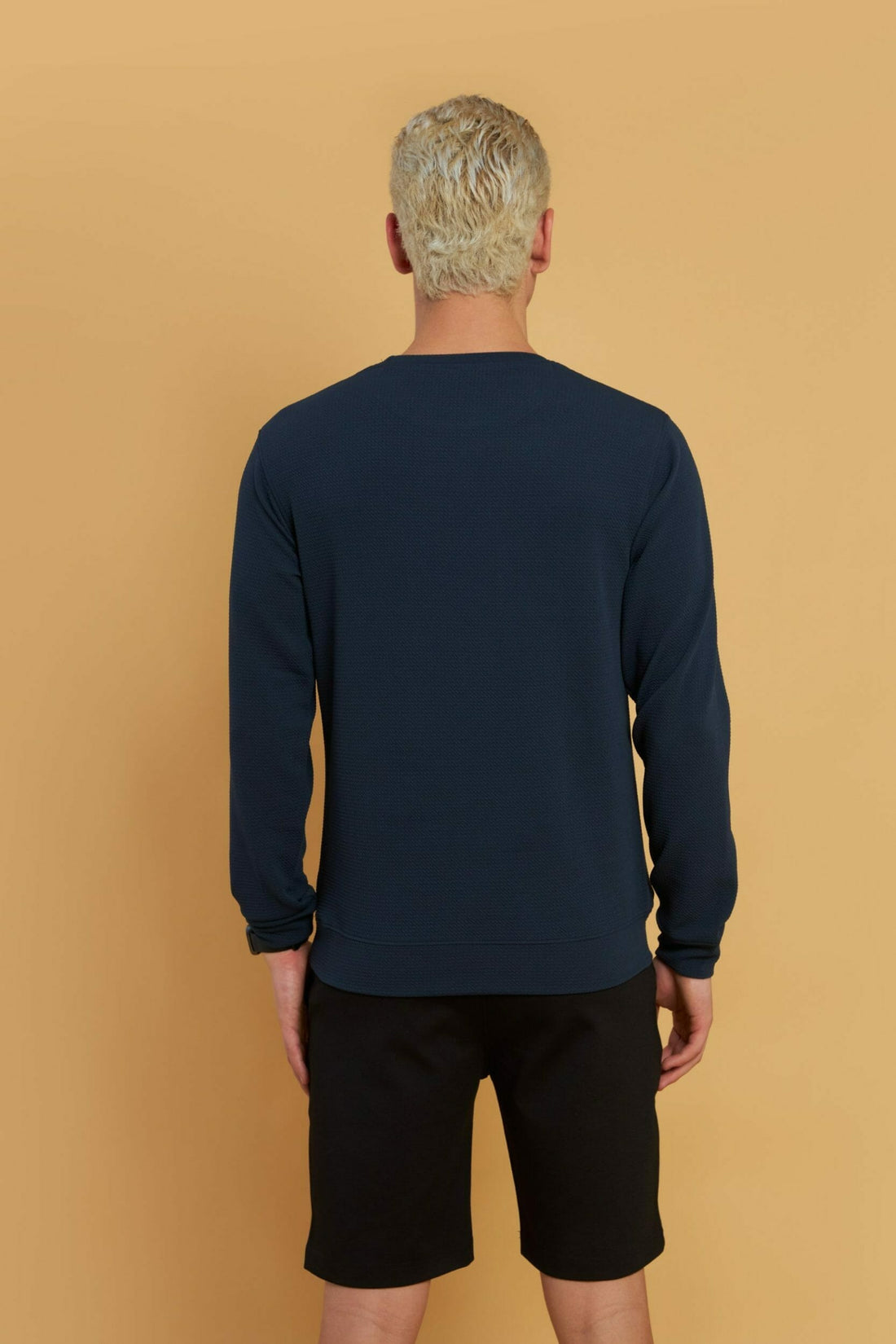 Bubble weave Navy Ink Long Sleeve Sweatshirt