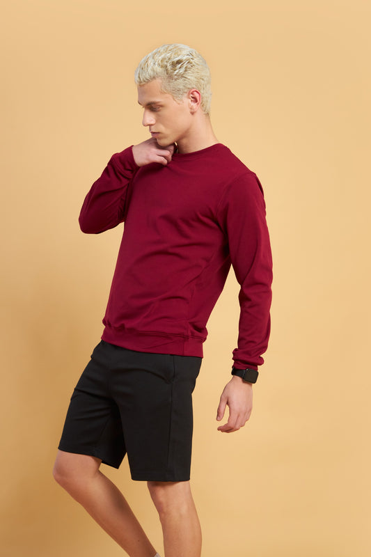 Cranberry fleece full sleeve sweatshirt