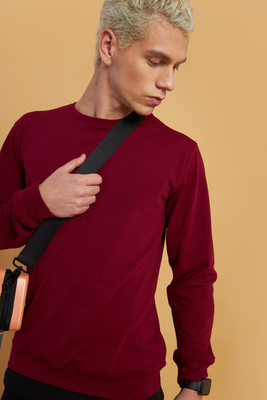 Cranberry fleece full sleeve sweatshirt