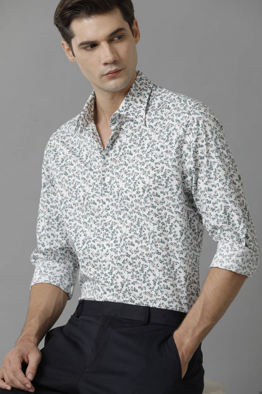 Casual Floral Print Long Sleeve Shirt