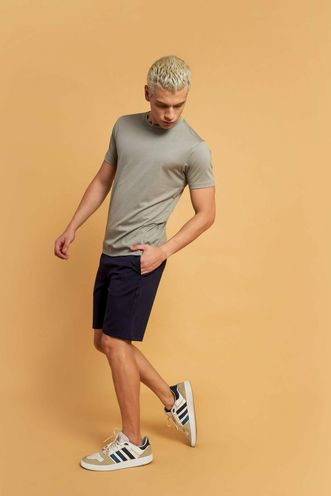 Beige Grey Athleisure T-shirt